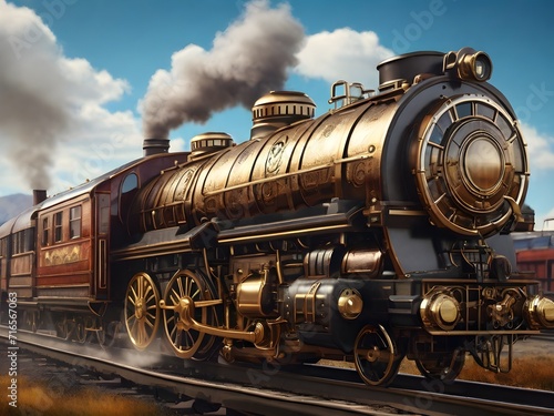 Steam locomotive wheels vintage train photo