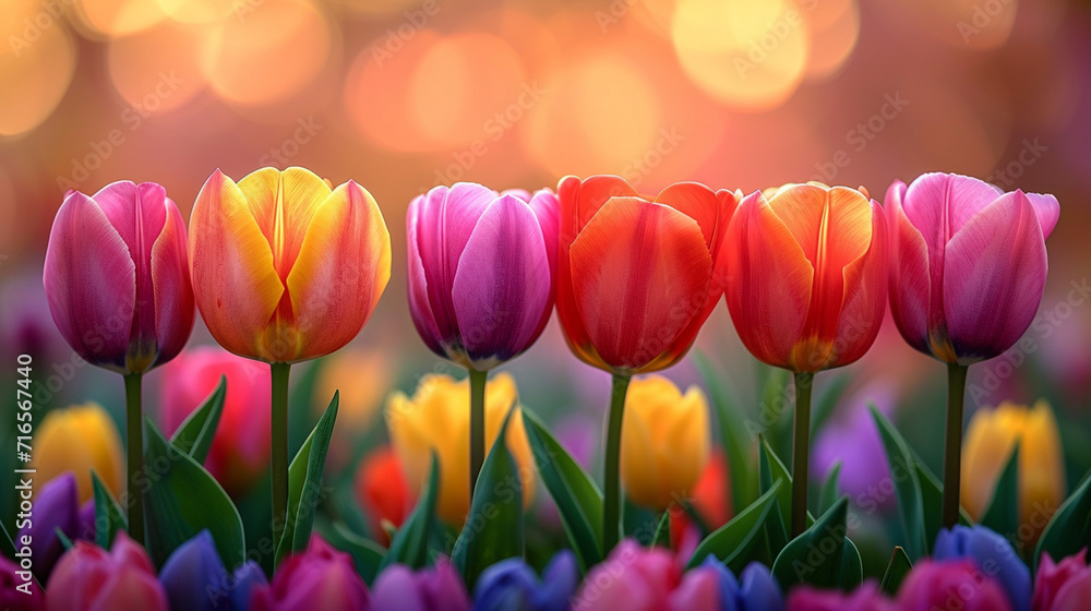 Blooms of Elegance: A Colorful Symphony of Tulip Flowers, Capturing Nature's Vibrant Palette in Full Blossom Blooms of Elegance: A Colorful Symphony of Tulip Flowers, Capturing Nature's Vibrant Palette in Full Blossom