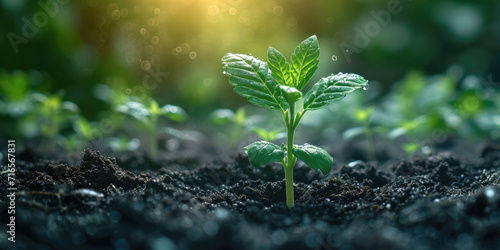 Germinated cannabis seed in soil