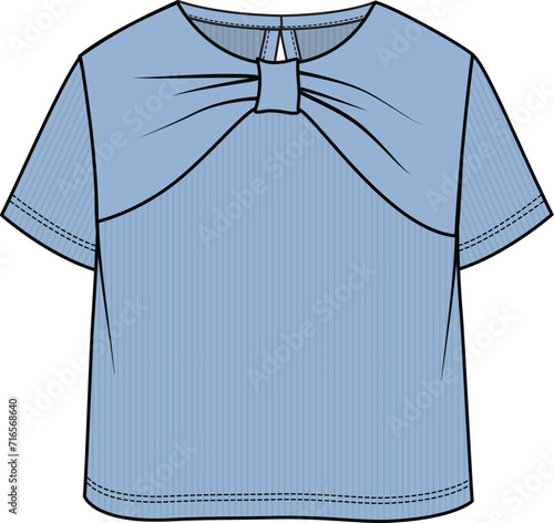 KID GIRLS WEAR KNIT TOP VECTOR ILLUSTRATION