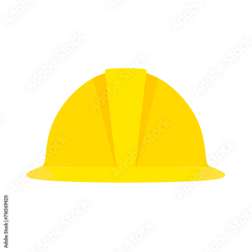 The worker's safety hat is yellow. Safety helmet isolated on white background. Vector illustration