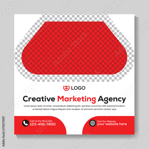 Professional creative marketing agency social media post design modern square web banner template
