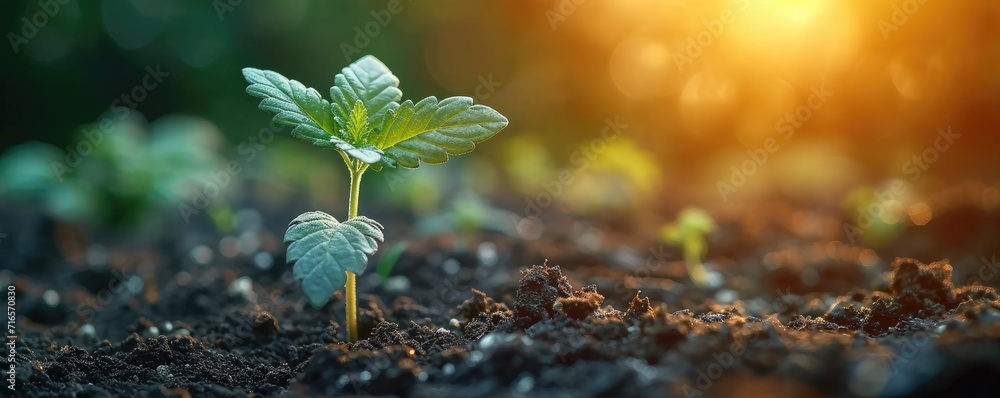 Germinated cannabis seed in soil Germinated cannabis seed in soil