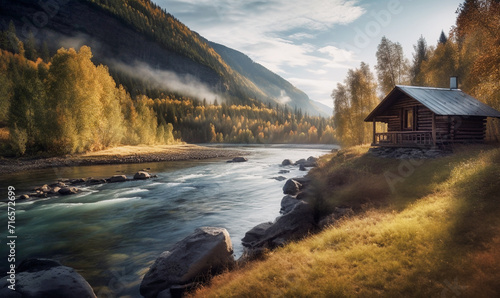 Obraz na płótnie Einsame Hütte in Norwegen w salonie