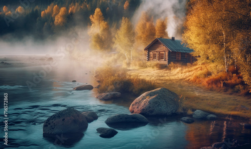 Obraz na płótnie Einsame Hütte in Norwegen w salonie