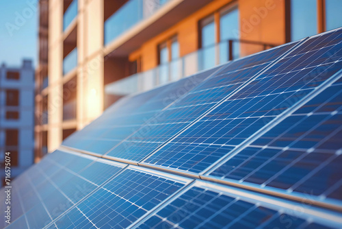 Solar panels in the city, roof adorned with solar panels, solar panels adorning modern architecture, Renewable Energy Integration