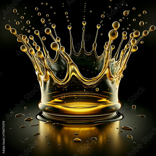 Olive Oil, Honey Splash with Droplets photo