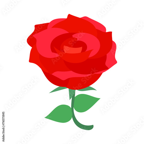 薔薇のイラスト。フラットなベクターイラスト。