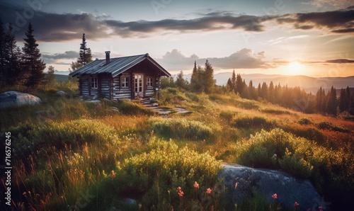 Einsame Hütte in Norwegen photo