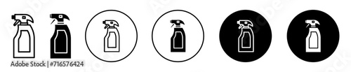 Cleaning spray vector icon set collection. Cleaning spray Outline flat Icon.