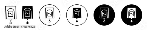 Electrical soap box vector icon set collection. Electrical soap box Outline flat Icon.