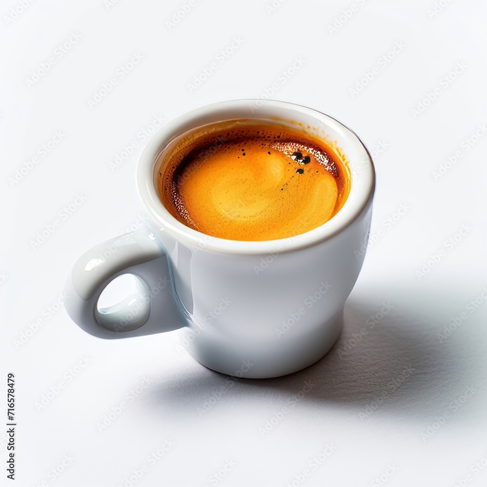 A White Cup Filled With Liquid on Top of a White Table A White Cup Filled With Liquid on Top of a White Table