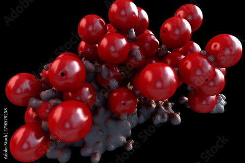 3D rendered molecule of mitapivat hemolytic anemia drug. Generative AI photo