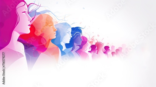 International Women's Day background, festive cartoon promotional illustrations,AI generated.