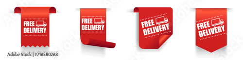Free shipping shopping vector label set