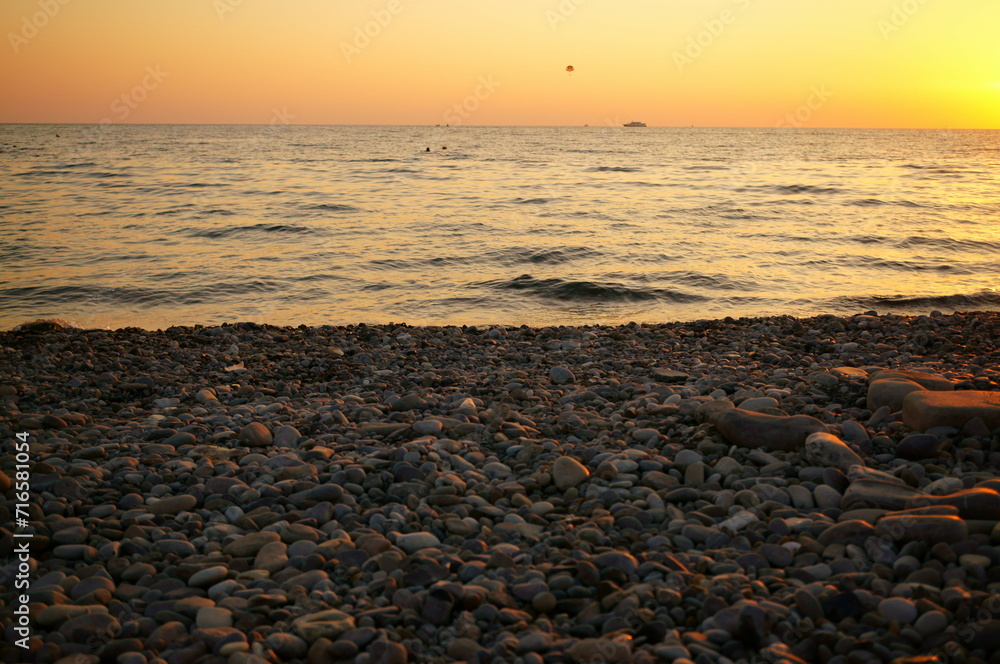 Sunset on the seashore. Beautiful landscape. Sunset on the seashore. Beautiful landscape.