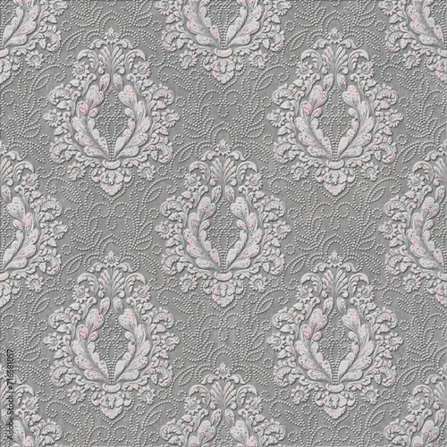 ecorative wallpaper background pattern, digital geometric floral 3d structure, ceramic tile, cover, interior, carpet.