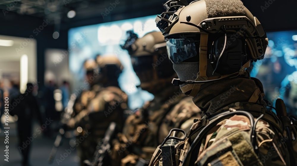 Soldier special forces perform a mission with team. Military concept of the future. Soldier special forces perform a mission with team. Military concept of the future.