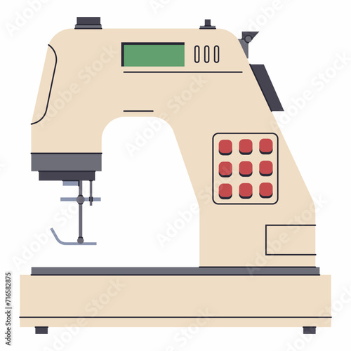 Sewing machine vector cartoon illustration isolated on a white background.