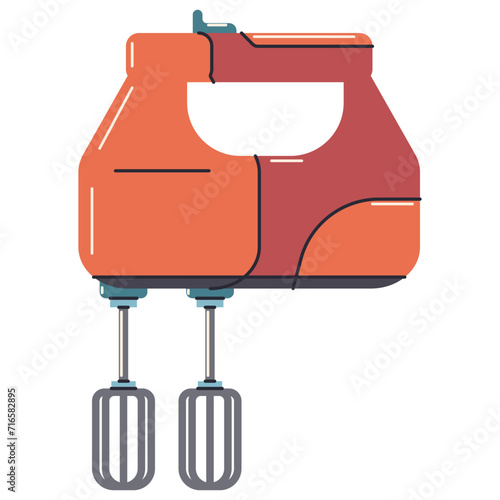 Hand mixer vector cartoon illustration isolated on a white background.