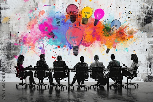 Creative Burst in Business: Colorful Ideas in Meeting