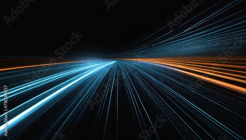 science energy technology concept blue orange light streaks race track background speed digital domain gliding flash source future growth young megabit connectivity web 