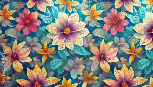 style exotic floral pattern wallpaper texture