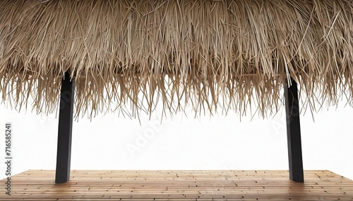 thatching straw roof from dry grass isolated on white background of the bar on the beach during the holiday season png file photo