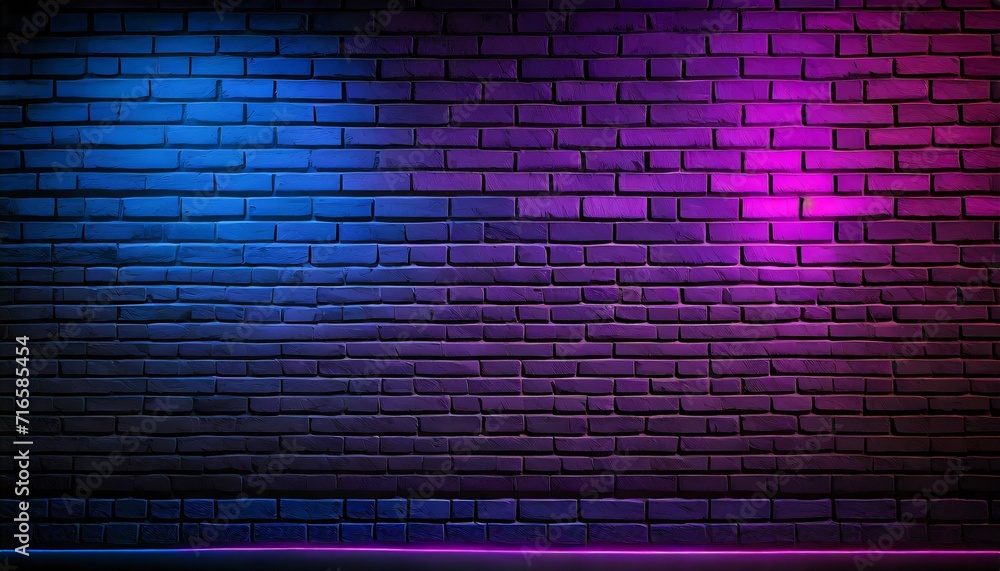 black brick wall background with neon lighting effect pink purple and blue glowing lights on empty brick wall background black brick wall background with neon lighting effect pink purple and blue glowing lights on empty brick wall background