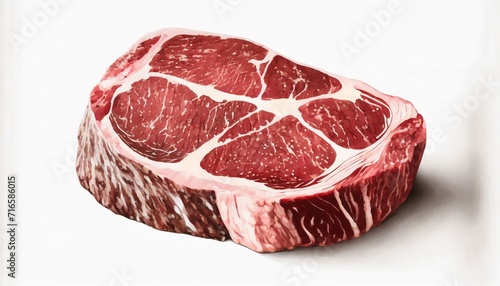 ribeye cut steaks marbling and tenderness of raw meatfood illustration photo