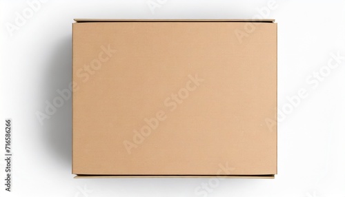 brown cardboard box isolated on white background top view