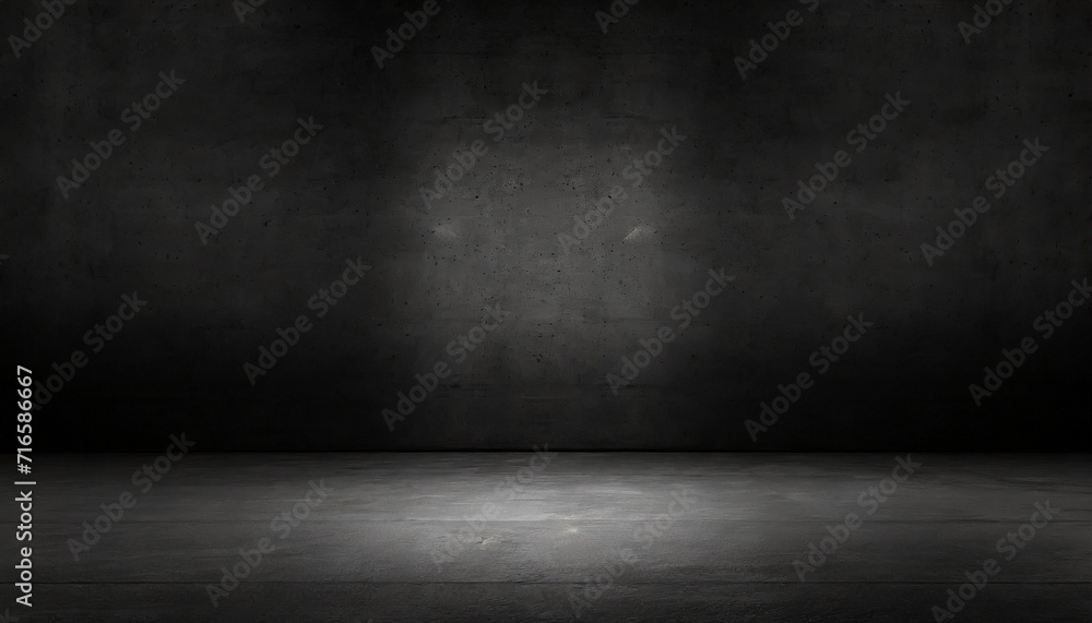 black dark and gray abstract cement wall and studio room interior texture for display products wall background room hangar parking car showroom - obrazy, fototapety, plakaty 
