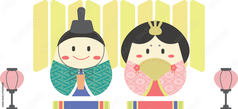 お雛様とお内裏様のひな祭りイラスト05 お雛様とお内裏様のひな祭りイラスト05