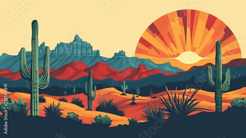 Arizona Cactus desert vibes - AI Generated Abstract Art
