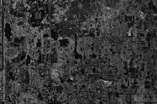 Bright black grunge texture background. Black colored concrete wall. Abstract glossy grunge texture on black wall.