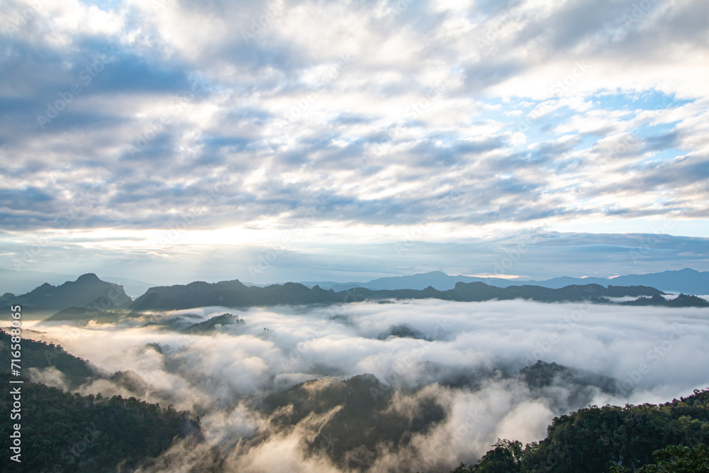 beautiful mountain mist sky scenery beautiful mountain mist sky scenery