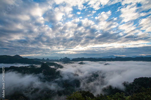 beautiful mountain mist sky scenery