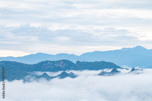 beautiful mountain mist sky scenery