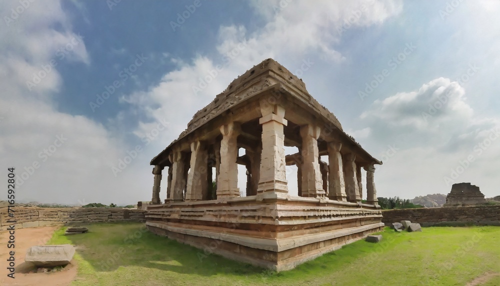 architecture of ancient ruines of temple in hampi