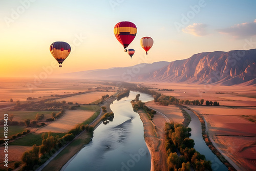 Colorful hot air balloons f...