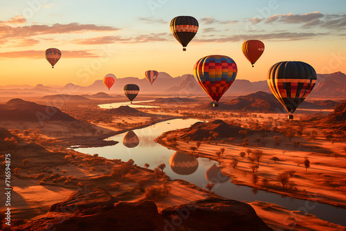 Colorful hot air balloons f...