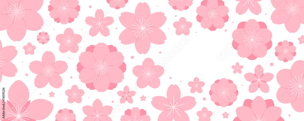 Spring flowers, blossoms, blooms, floral frame. Rectangular border with copy space on transparent background. Flat style vector illustration. Abstract geometric design. Concept seasonal banner Spring flowers, blossoms, blooms, floral frame. Rectangular border with copy space on transparent background. Flat style vector illustration. Abstract geometric design. Concept seasonal banner