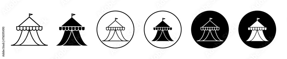 circus tent icon sign set in outline style graphics design circus tent icon sign set in outline style graphics design