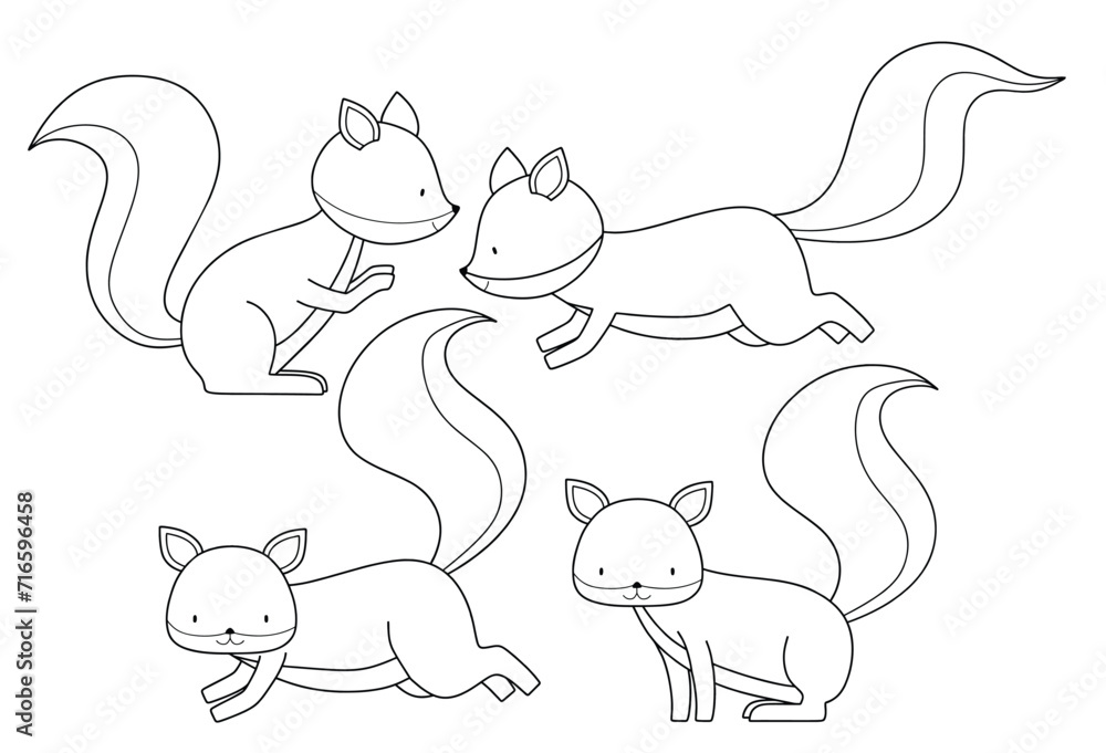 Doodle of cute squirrel sketch. outline vector illustration. Doodle of cute squirrel sketch. outline vector illustration.