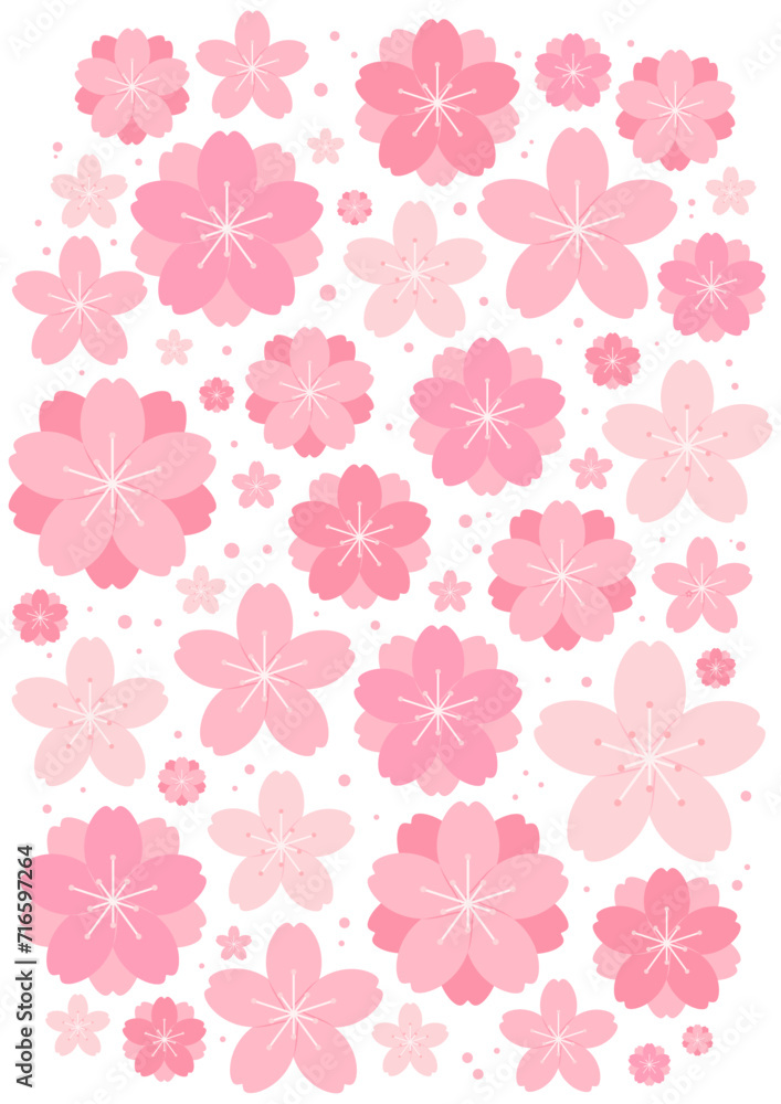 Spring flowers, blossoms, blooms, floral background. Flat style vector illustration on transparent. Abstract geometric design. Concept seasonal promotion, banner, advertising, poster, sale