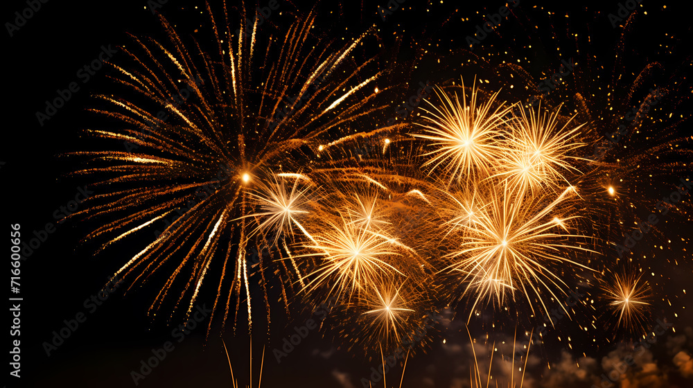Beautiful creative holiday background with fireworks and sparkles Beautiful creative holiday background with fireworks and sparkles