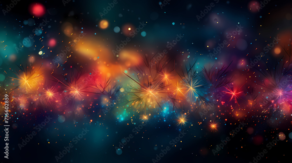 Beautiful creative holiday background with fireworks and sparkles Beautiful creative holiday background with fireworks and sparkles