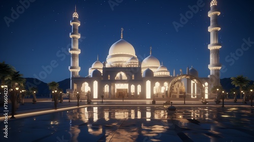 3d renderd ramadan mosque design