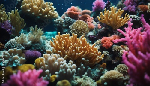 Vibrant Coral Reef Ecosystem Underwater Top View