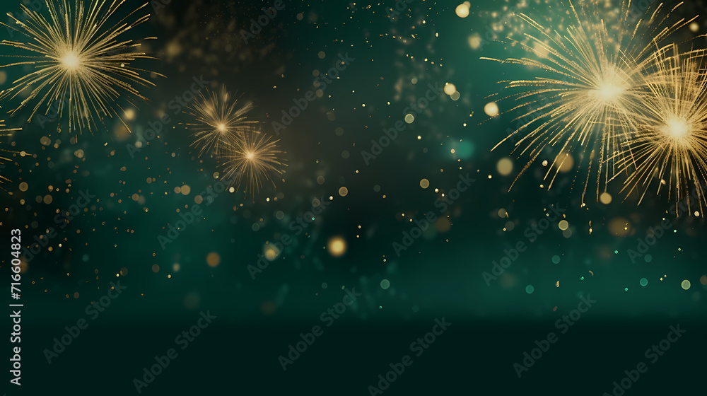 Fototapeta premium Beautiful creative holiday background with fireworks and sparkles